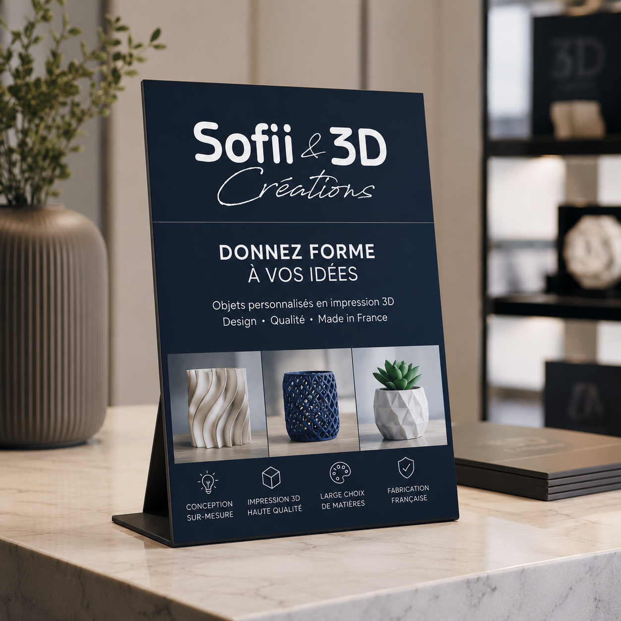 PLV de comptoir — SOFII & 3D Créations