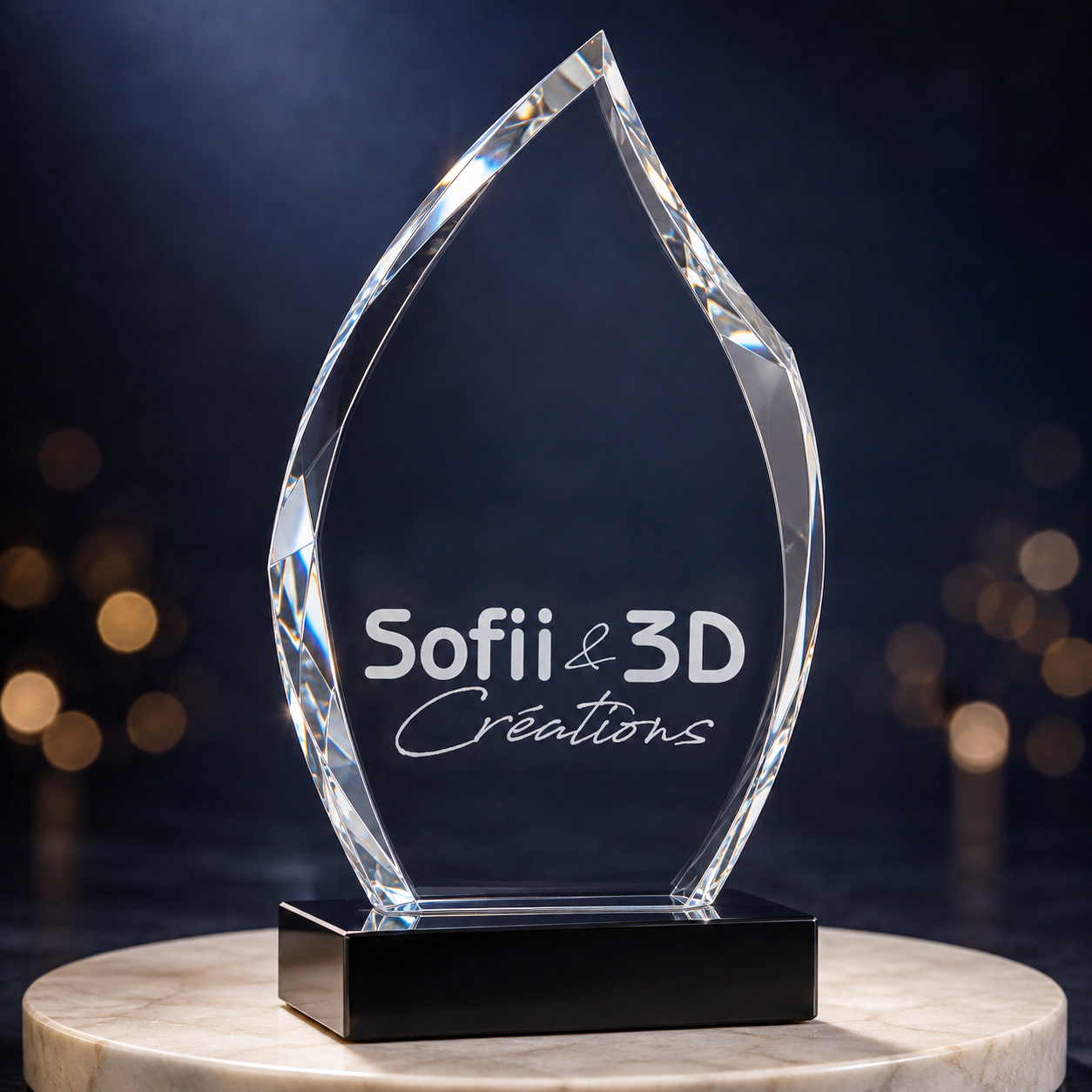 Trophée cristal — SOFII & 3D Créations
