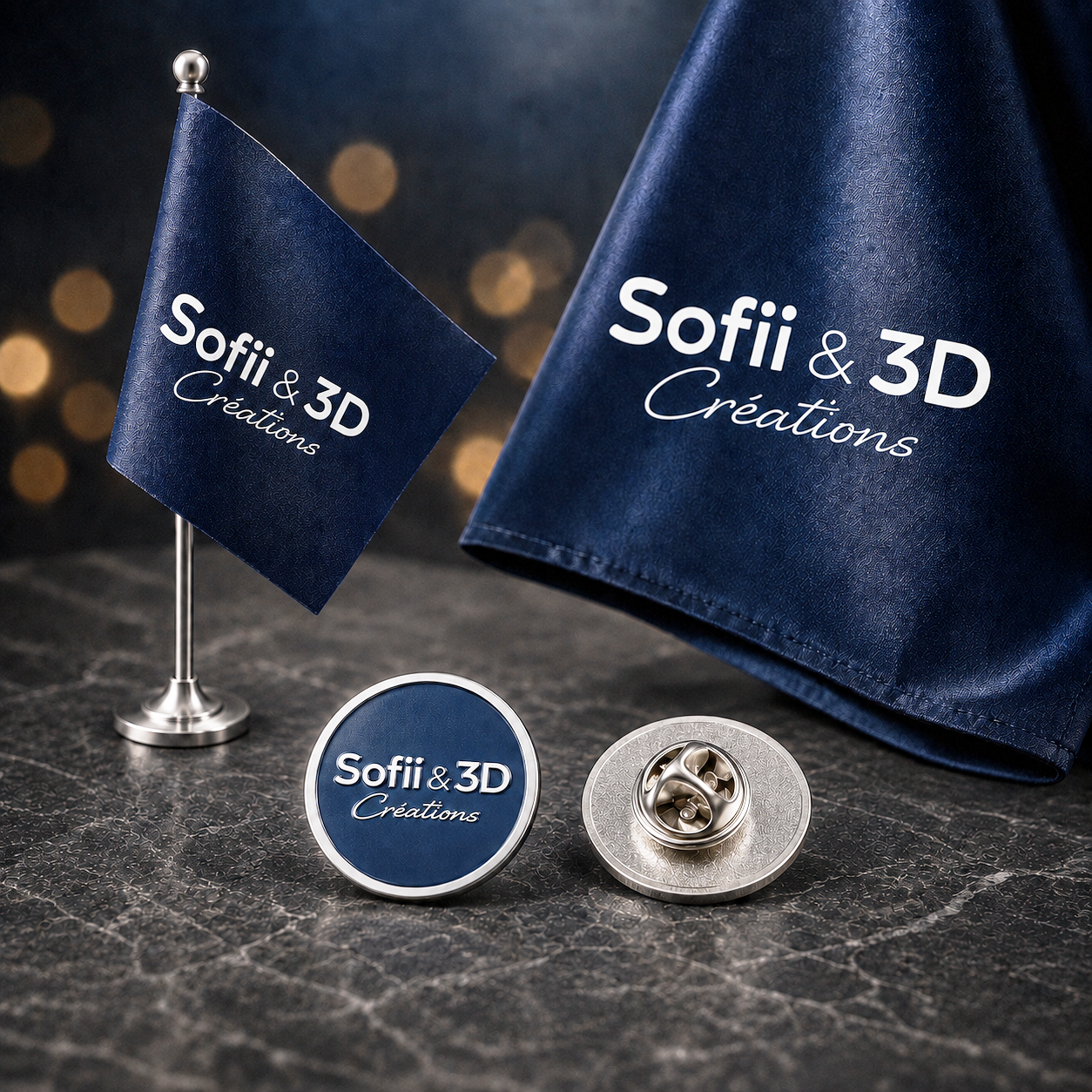 Drapeau et pin's — SOFII & 3D Créations